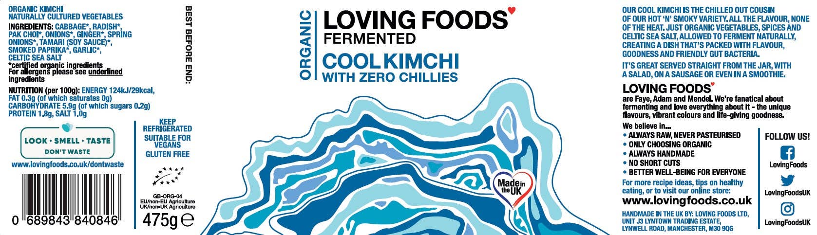 Organic Cool Kimchi: 1 x 475g